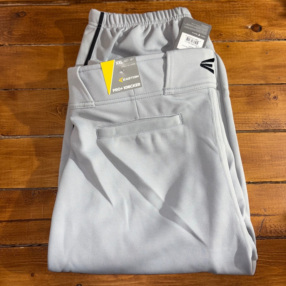 Easton Pro+ Knicker Baseball Pants Adult XXL Gray Black‎ Piped A167105GYBK NEW